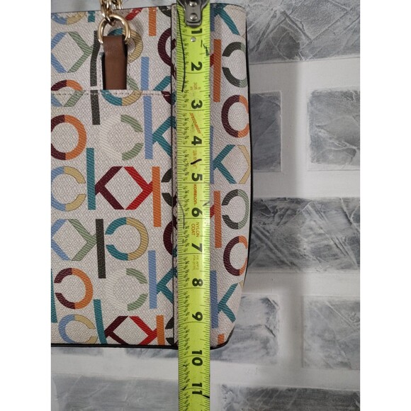 Calvin Klein Serafina Purse Tote Cherub White Multi One Size Allover Monogram - Picture 13 of 15